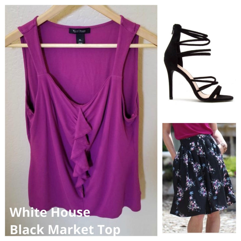 WHBM Dark Magenta Pink Sleeveless Top XL